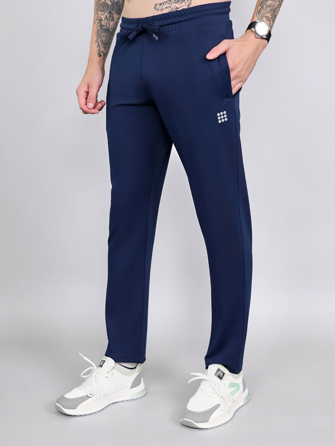 Rock.it Men Navy Blue Solid Smart Fit Lower