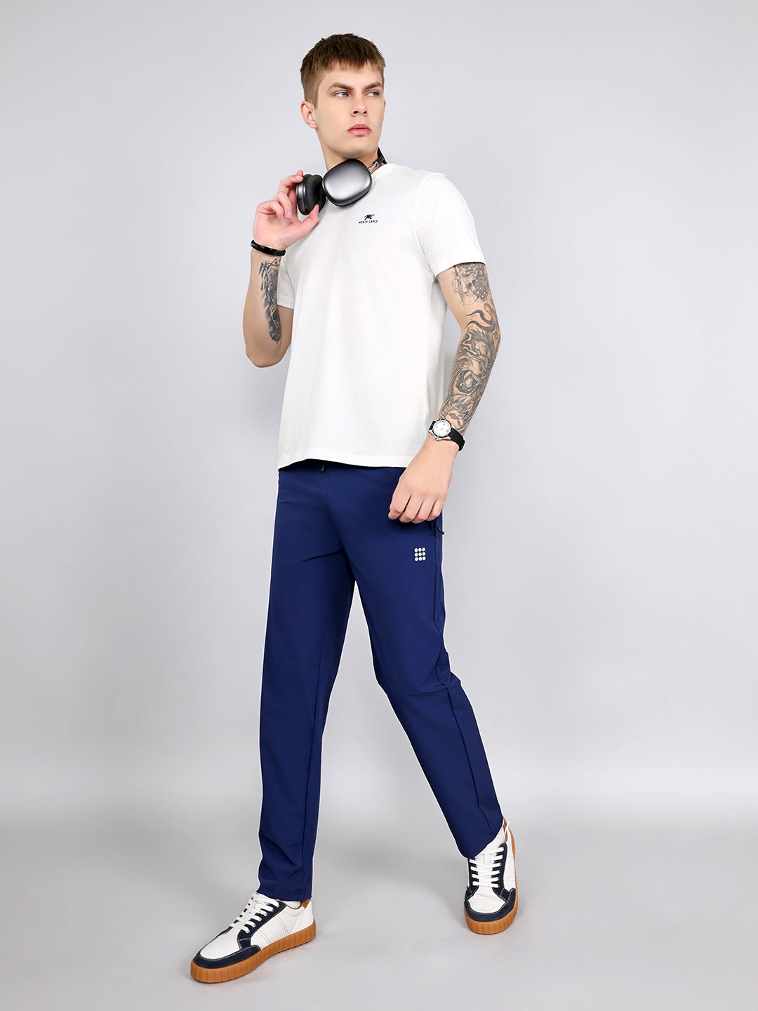 Rock.it Men Dark Blue Solid Regular Fit Lower