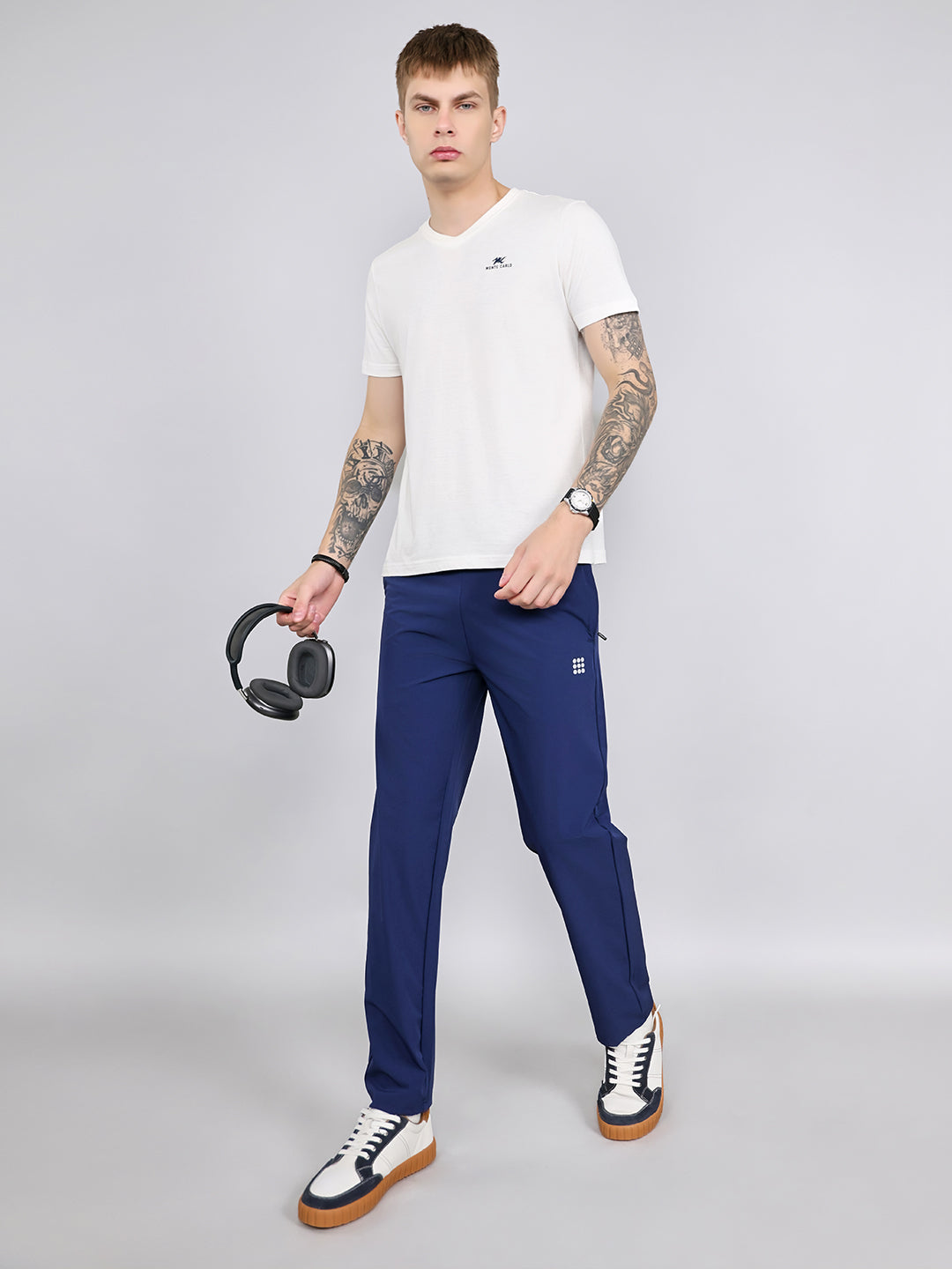 Rock.it Men Dark Blue Solid Regular Fit Lower