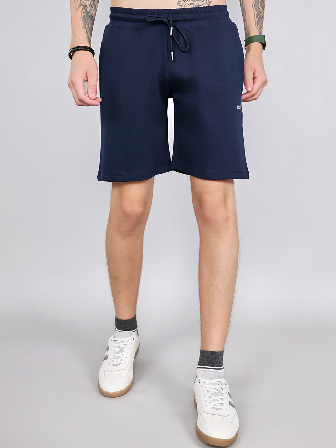 Rock.it Men Navy Blue Solid Regular Fit Shorts