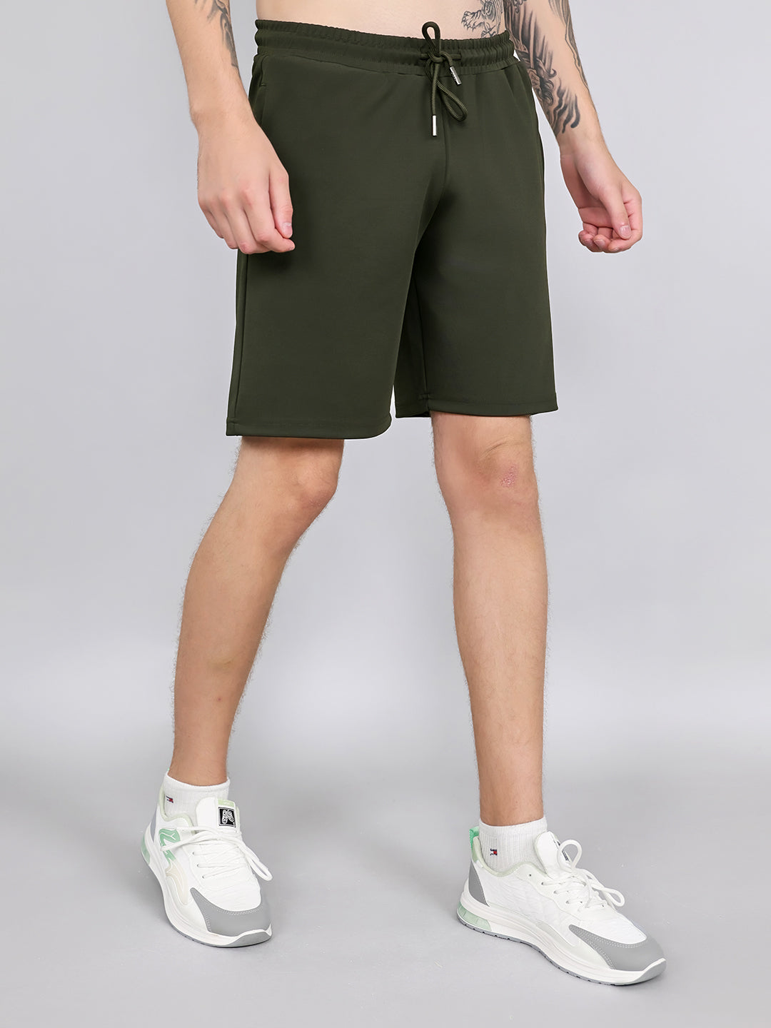 Rock.it Men Olive Solid Regular Fit Shorts