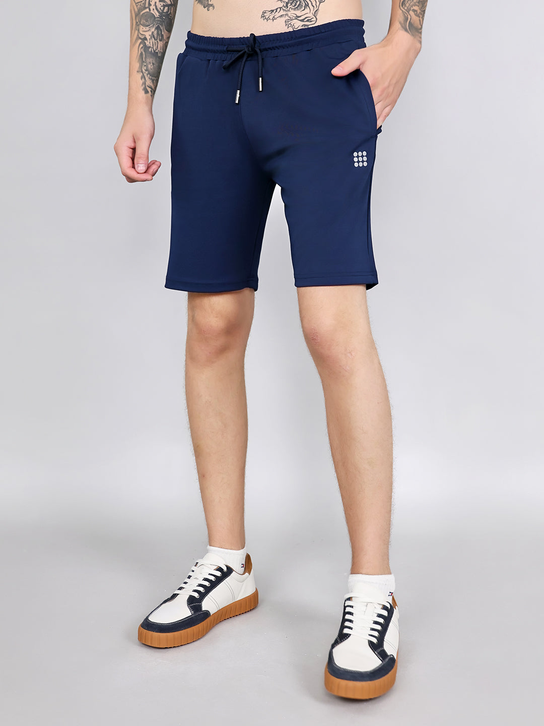 Rock.it Men Navy Blue Solid Regular Fit Shorts