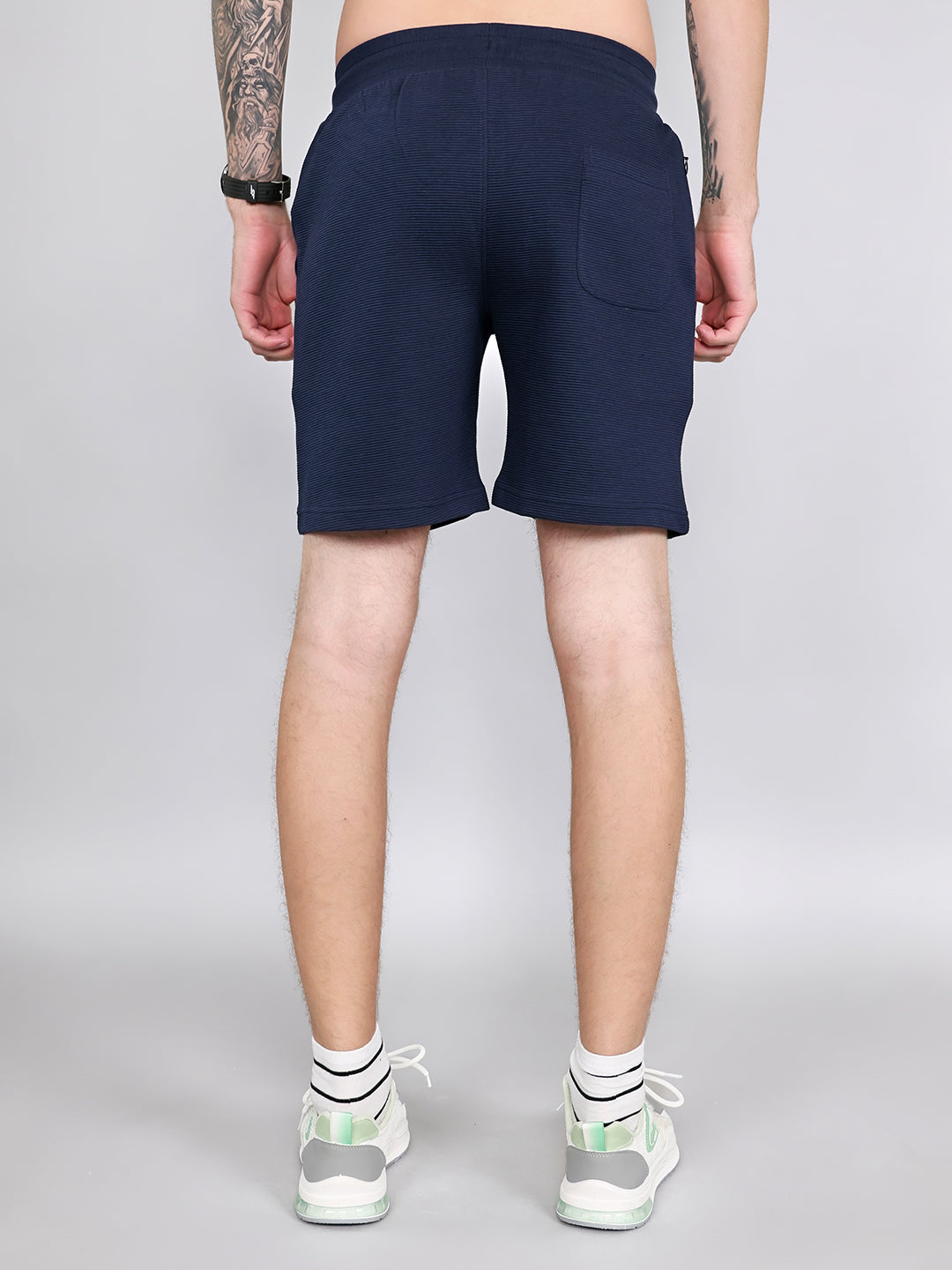 Rock.it Men Navy Blue Solid Regular Fit Shorts