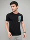 Rock.it Men Black Printed Round Neck Half Sleeve T-Shirt