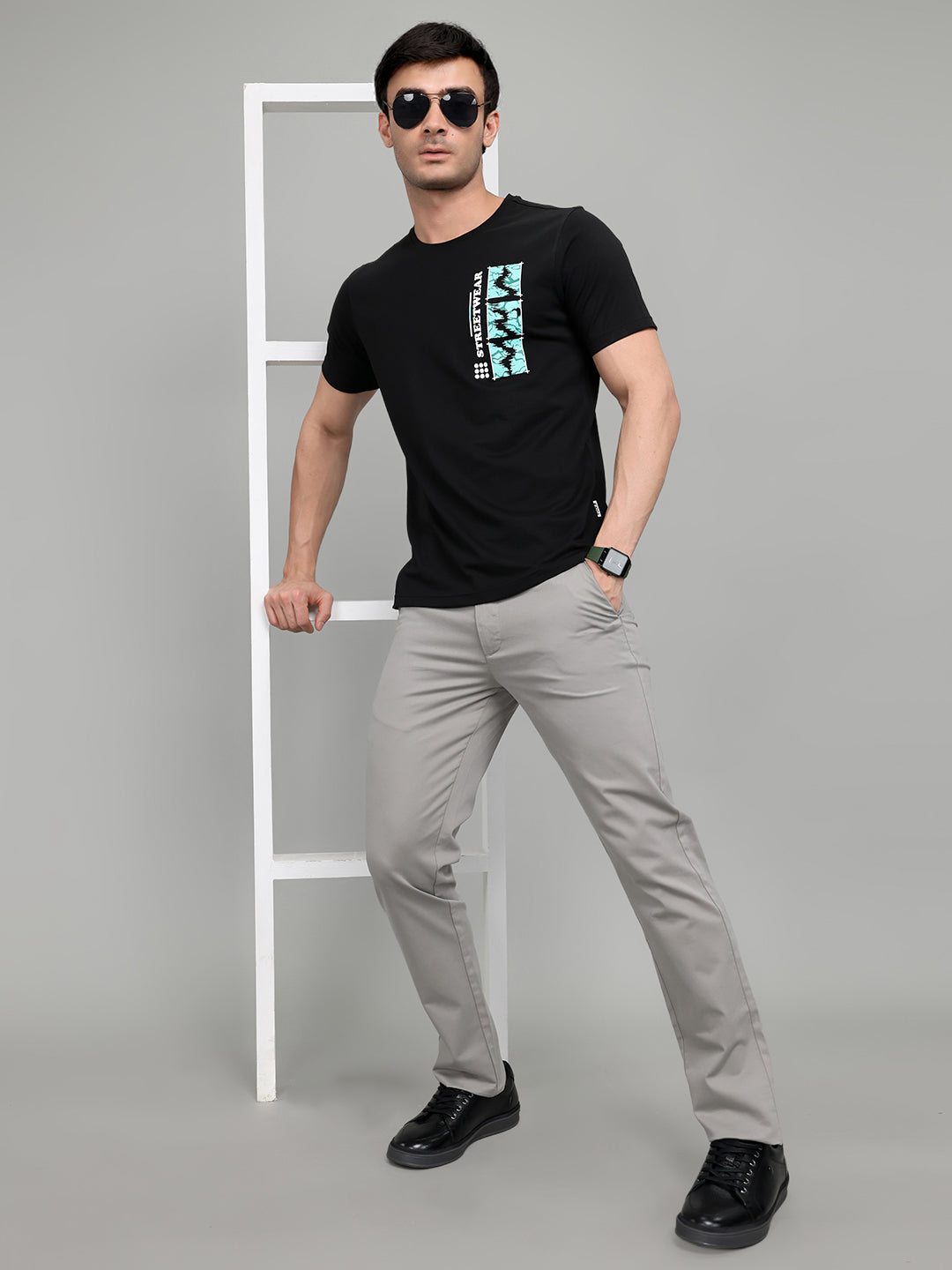 Rock.it Men Black Printed Round Neck Half Sleeve T-Shirt