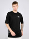 Rock.it Men Black Printed Round Neck Drop Shoulder Half Sleeve T-Shirt