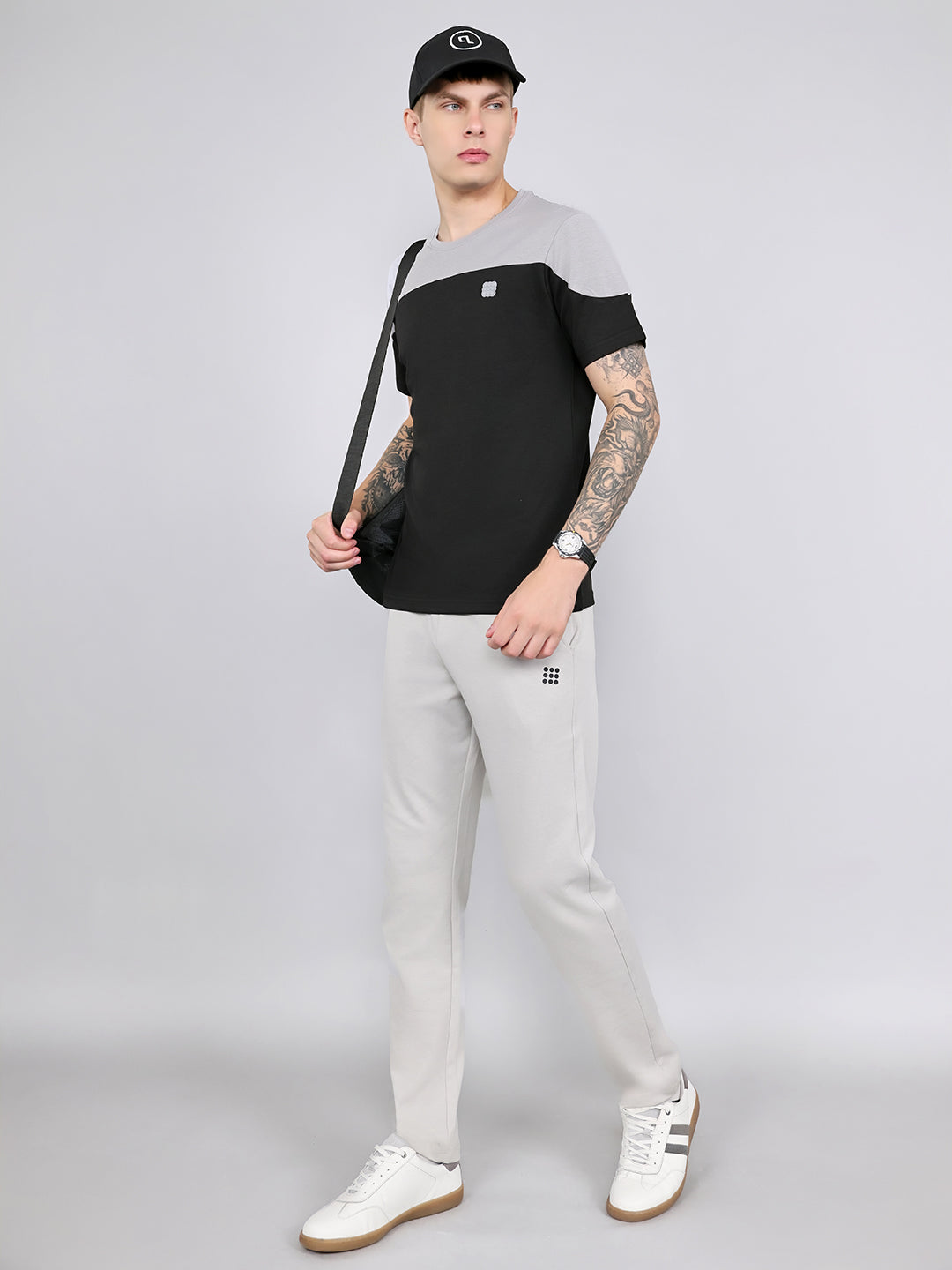 Rock.it Men Grey Solid Round Neck Half Sleeve T-Shirt