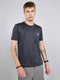 Rock.it Men Charcoal Solid Round Neck Half Sleeve T-Shirt