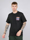 Rock.it Men Black Printed Round Neck Drop Shoulder Half Sleeve T-Shirt