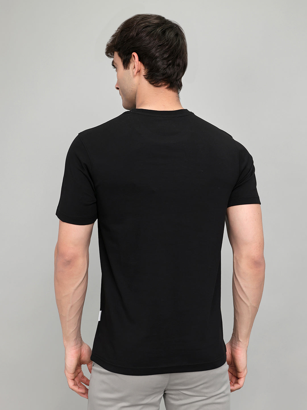 Rock.it Men Black Printed Round Neck Half Sleeve T-Shirt