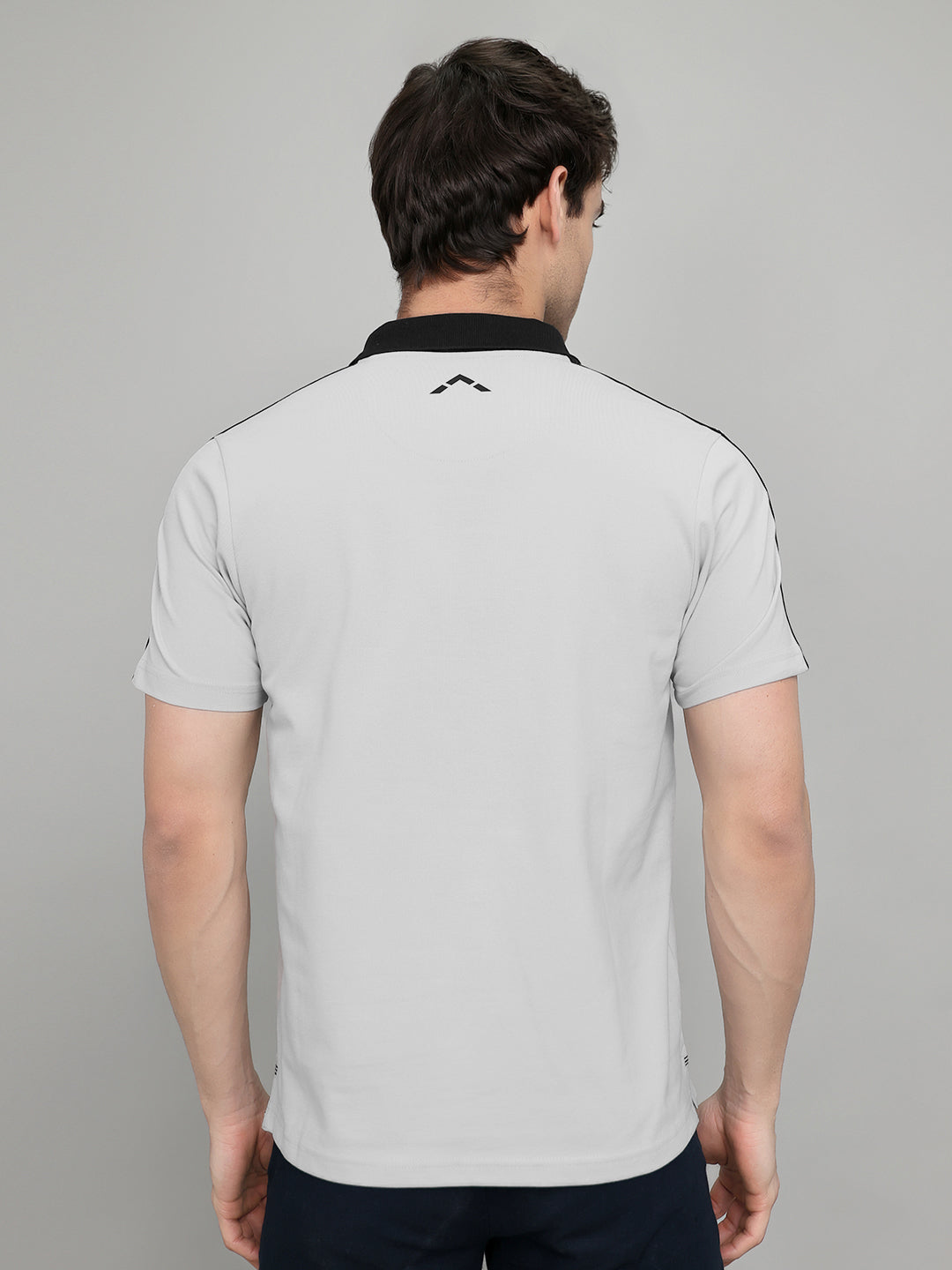 Rock.it Men Grey Solid Collar Half Sleeve T-Shirt