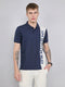 Rock.it Men Navy Blue Printed Collar Half Sleeve T-Shirt