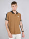 Rock.it Men Camel Brown Self Design Collar Half Sleeve T-Shirt