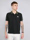 Rock.it Men Black Self Design Collar Half Sleeve T-Shirt