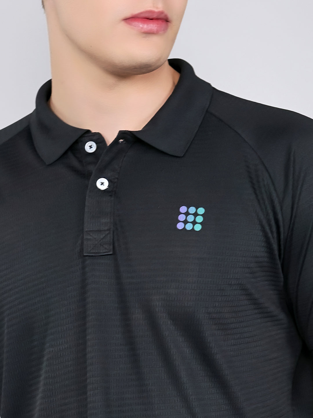 Rock.it Men Black Solid Collar Half Sleeve T-Shirt