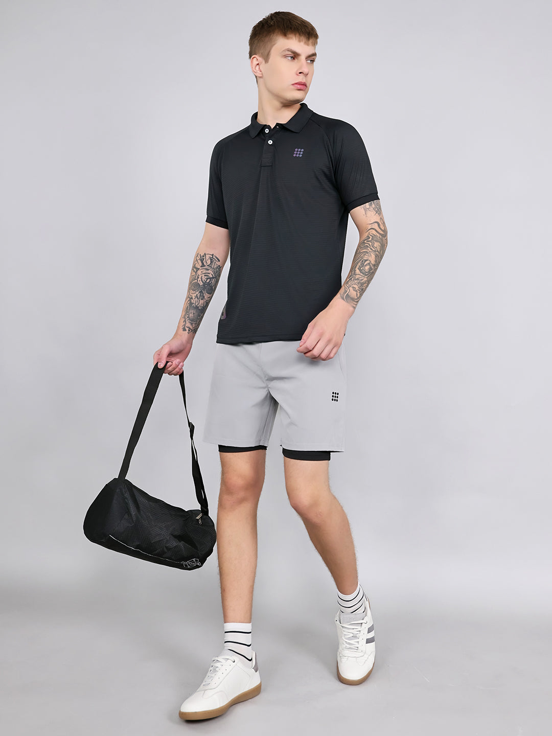 Rock.it Men Black Solid Collar Half Sleeve T-Shirt