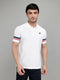 Rock.it Men White Solid Collar Half Sleeve T-Shirt