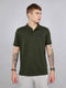 Rock.it Men Olive Solid Collar Half Sleeve T-Shirt