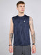 Rock.it Men Navy Blue Jacquard Round Neck Sleeveless T-Shirt