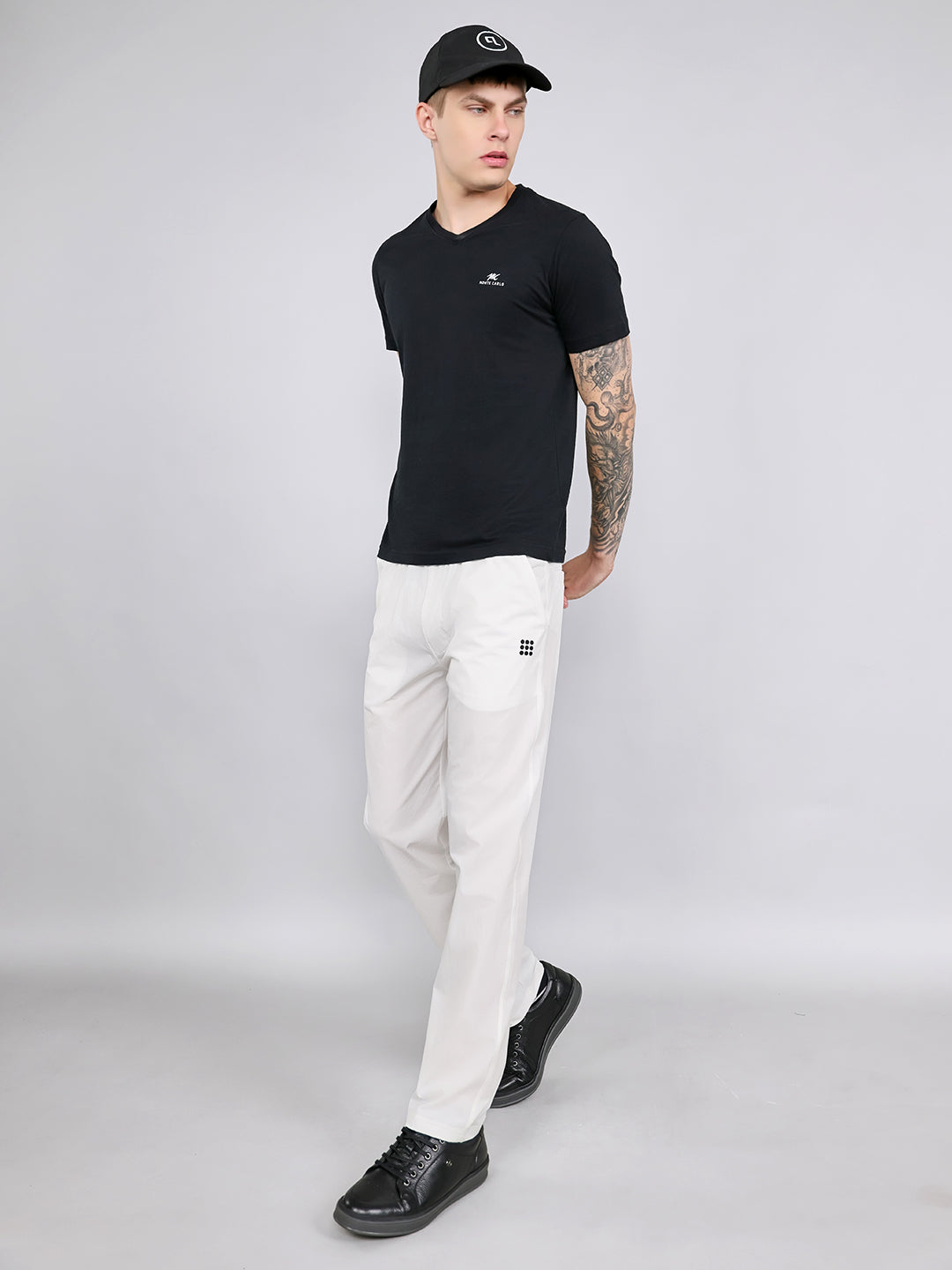 Rock.it Men Off White Solid Regular Fit Lower