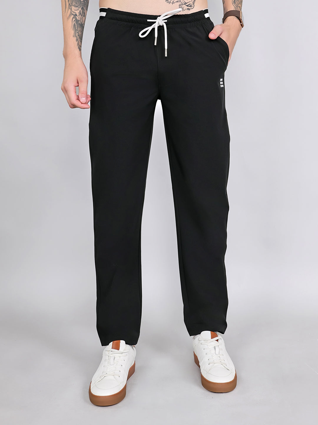 Rock.it Men Black Solid Regular Fit Lower