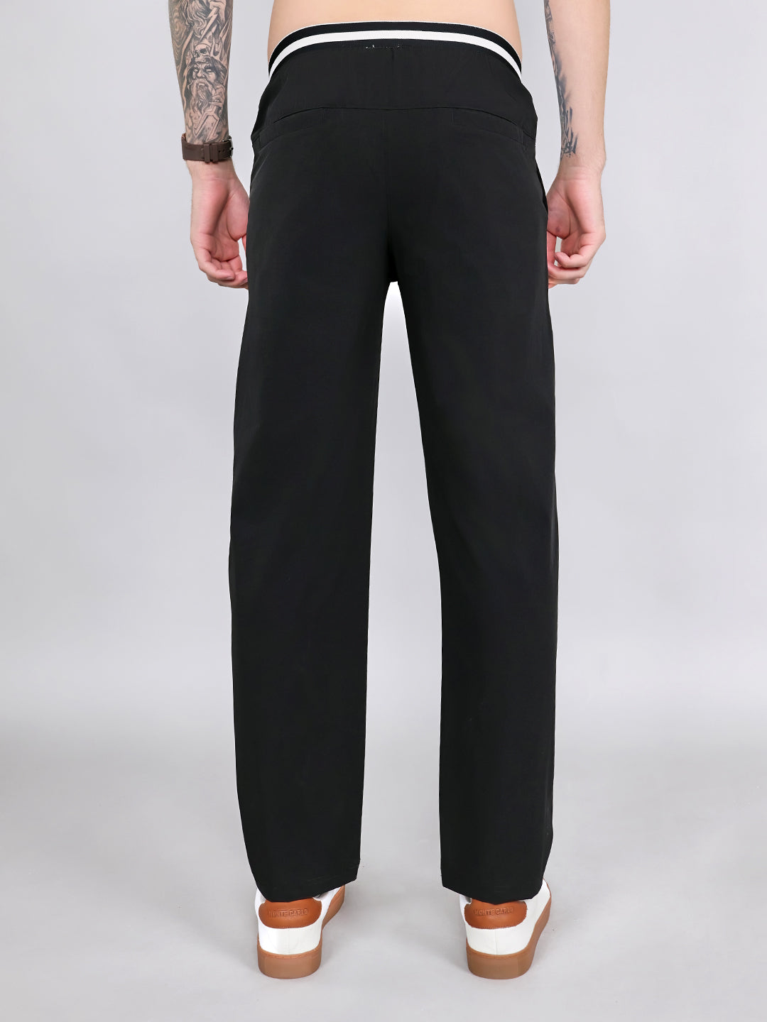 Rock.it Men Black Solid Regular Fit Lower