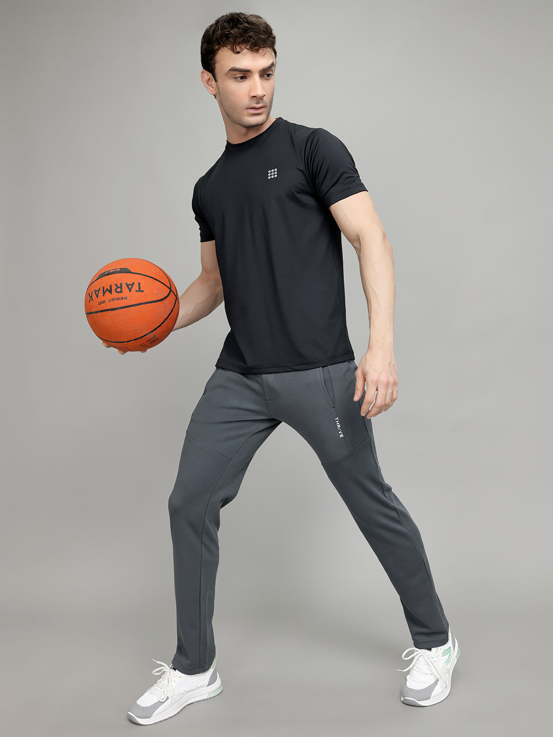 Rock.it Men Grey Solid Slim Fit Lower