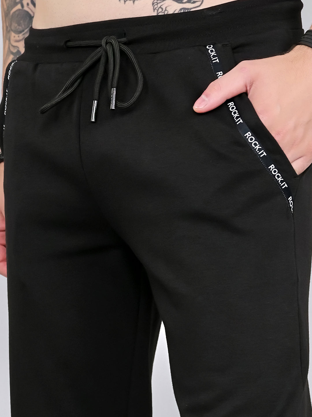Rock.it Men Black Solid Smart Fit Lower