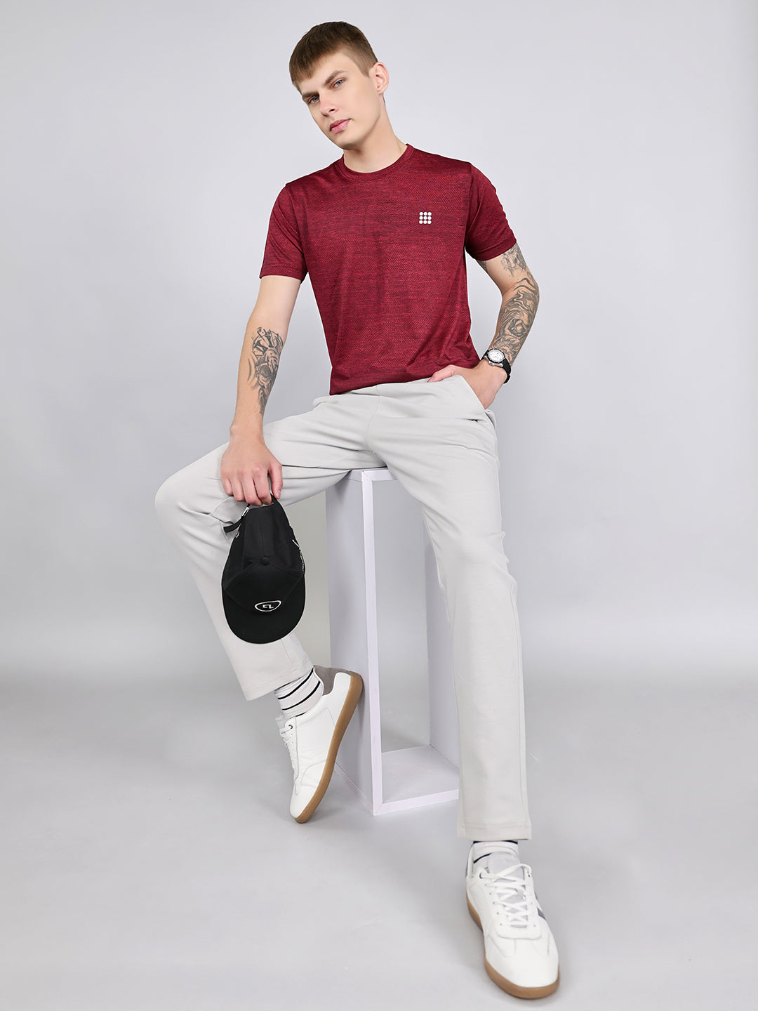 Rock.it Men Grey Solid Smart Fit Lower