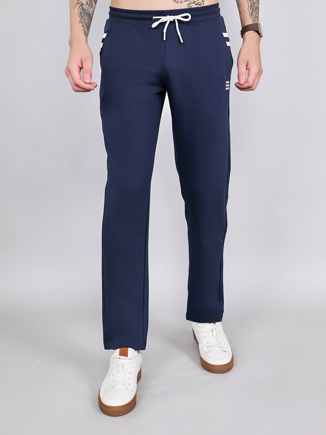 Rock.it Men Navy Blue Solid Smart Fit Lower