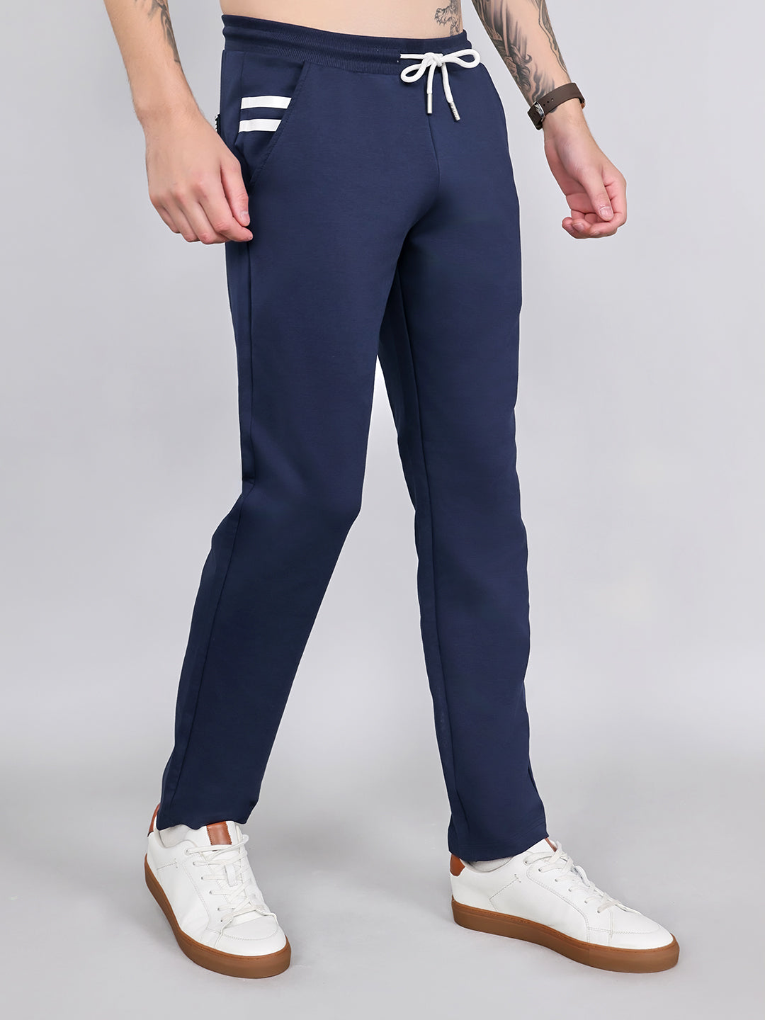 Rock.it Men Navy Blue Solid Smart Fit Lower