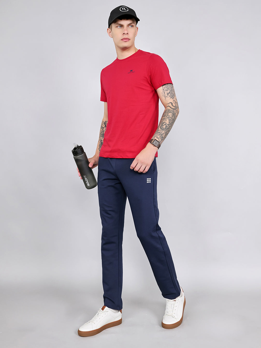 Rock.it Men Navy Blue Solid Smart Fit Lower