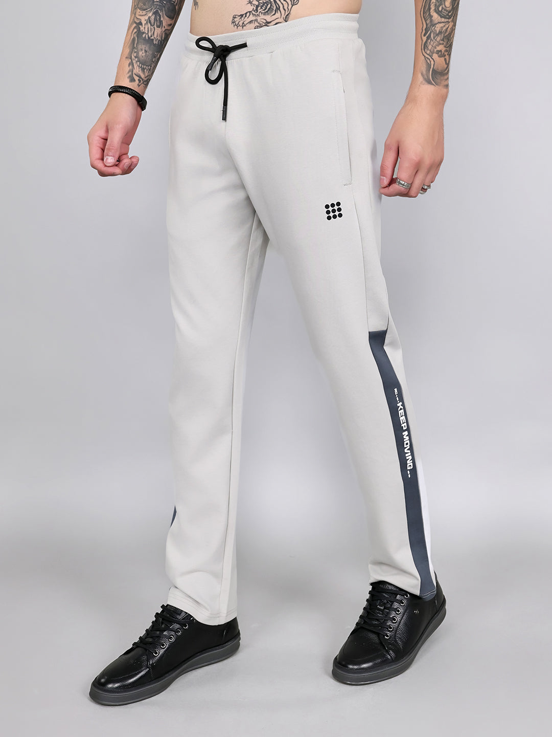 Rock.it Men Light Grey Solid Smart Fit Lower