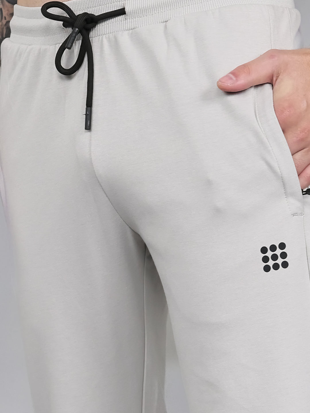 Rock.it Men Light Grey Solid Smart Fit Lower