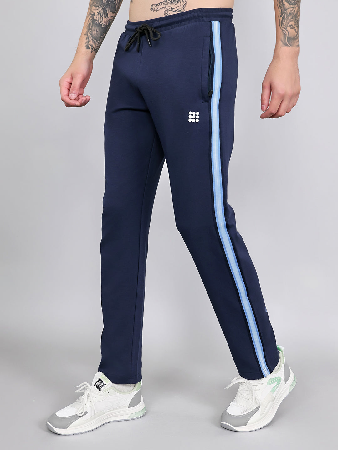 Rock.it Men Navy Blue Solid Smart Fit Lower