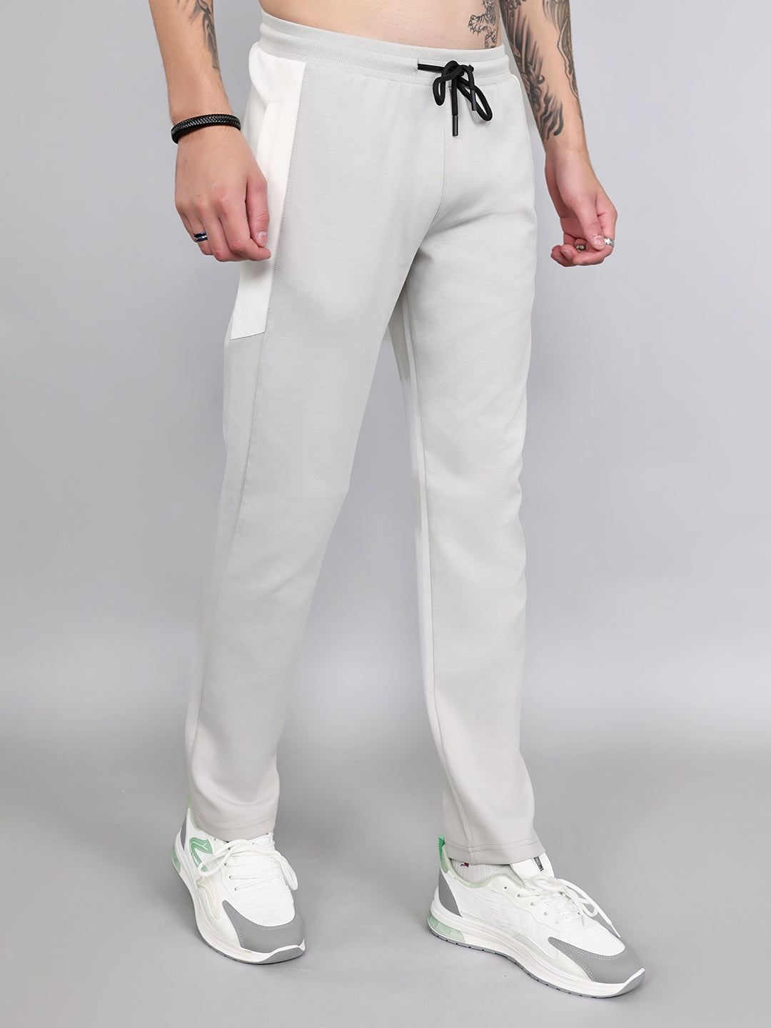 Rock.it Men Light Grey Solid Smart Fit Lower