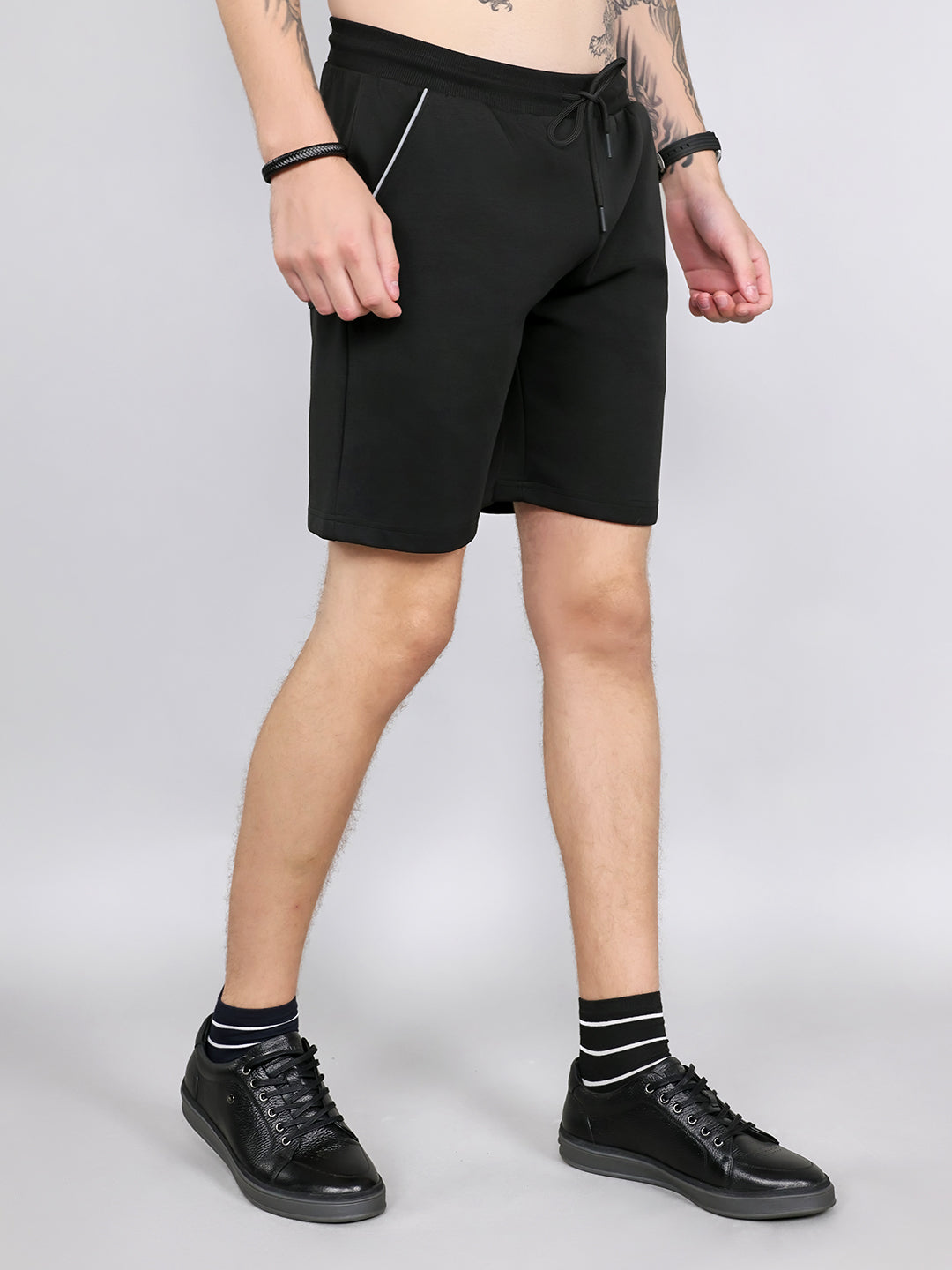 Rock.it Men Black Solid Regular Fit Shorts