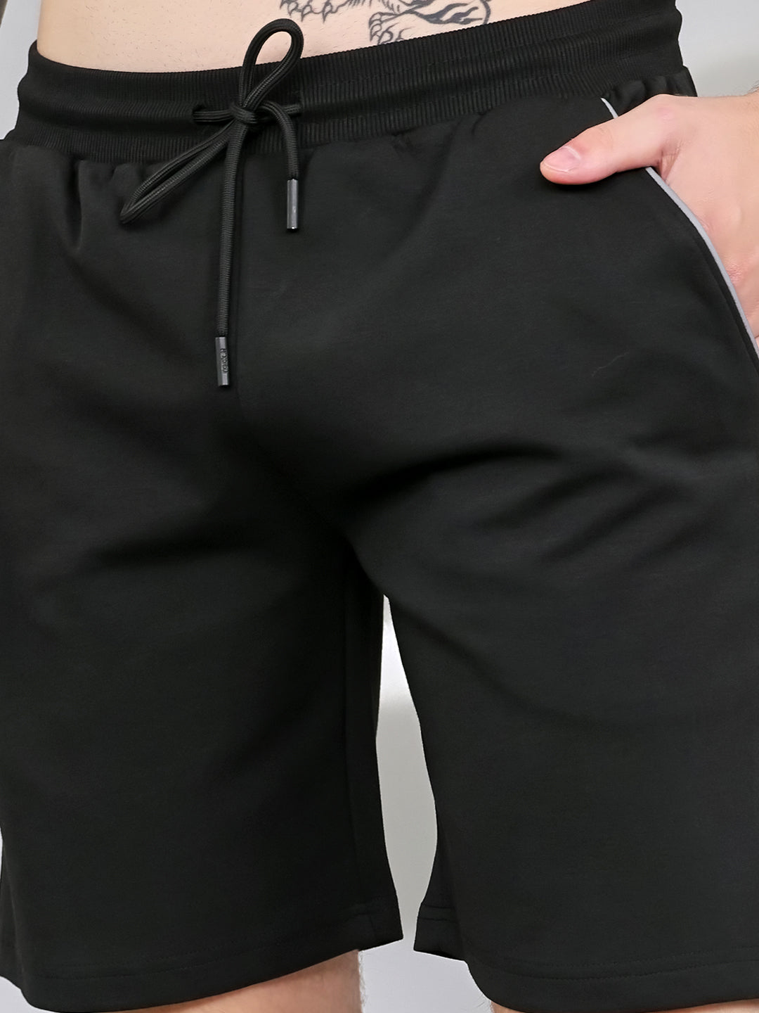 Rock.it Men Black Solid Regular Fit Shorts