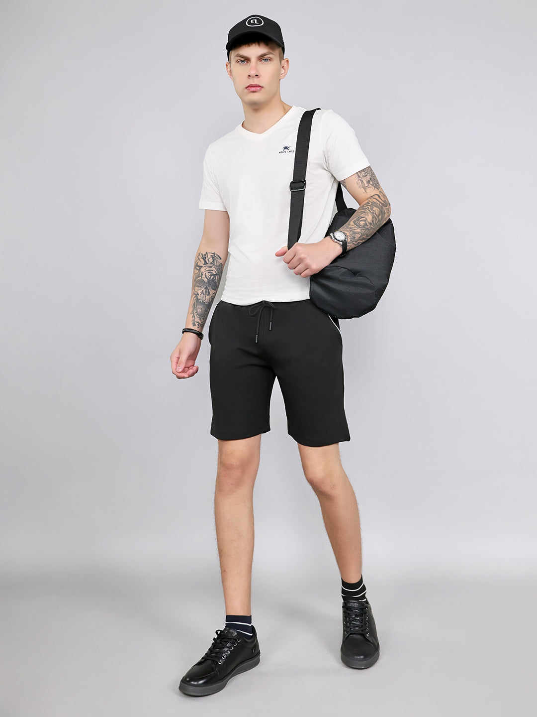 Rock.it Men Black Solid Regular Fit Shorts