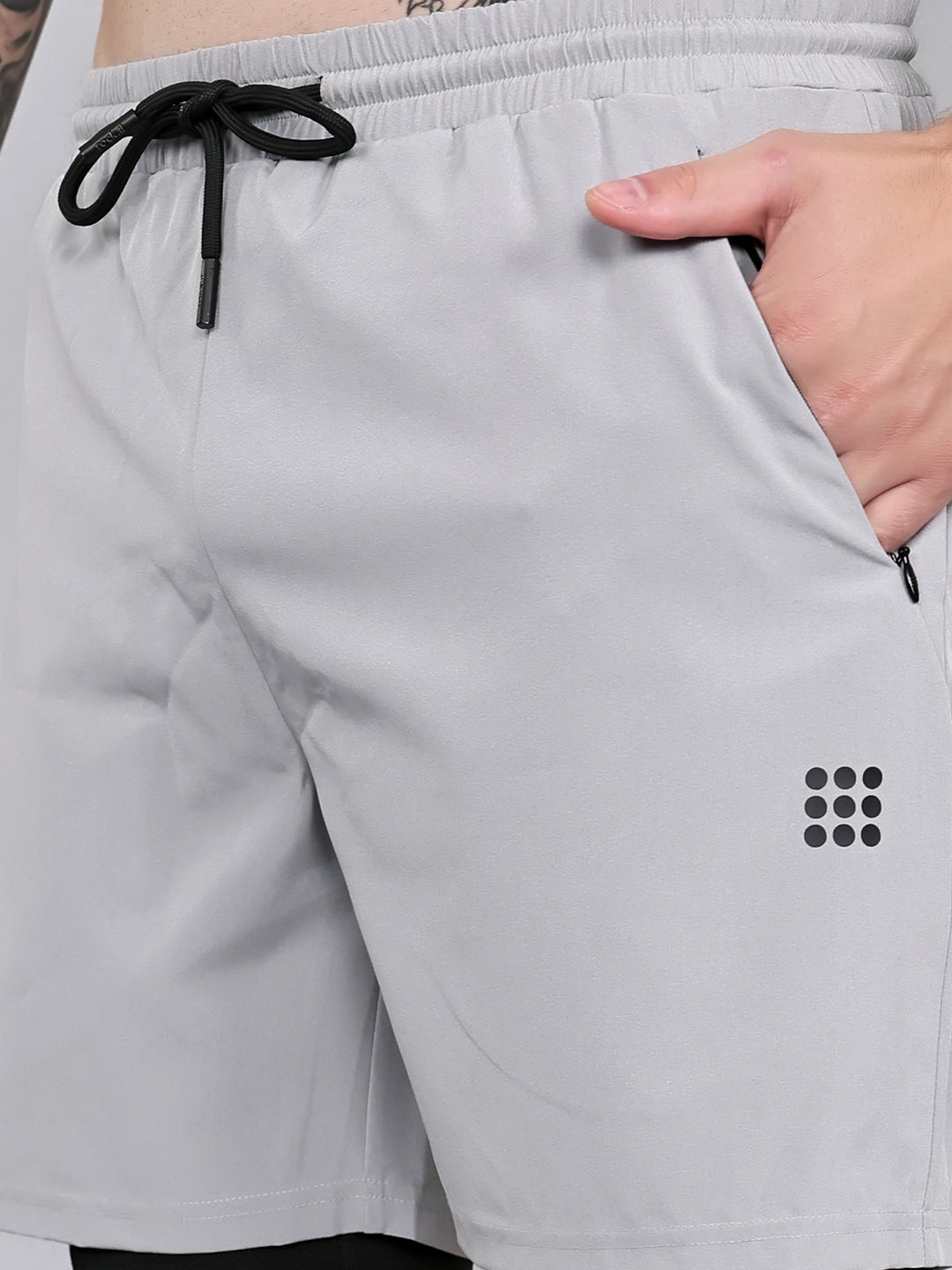 Rock.it Men Light Grey Solid Regular Fit Shorts