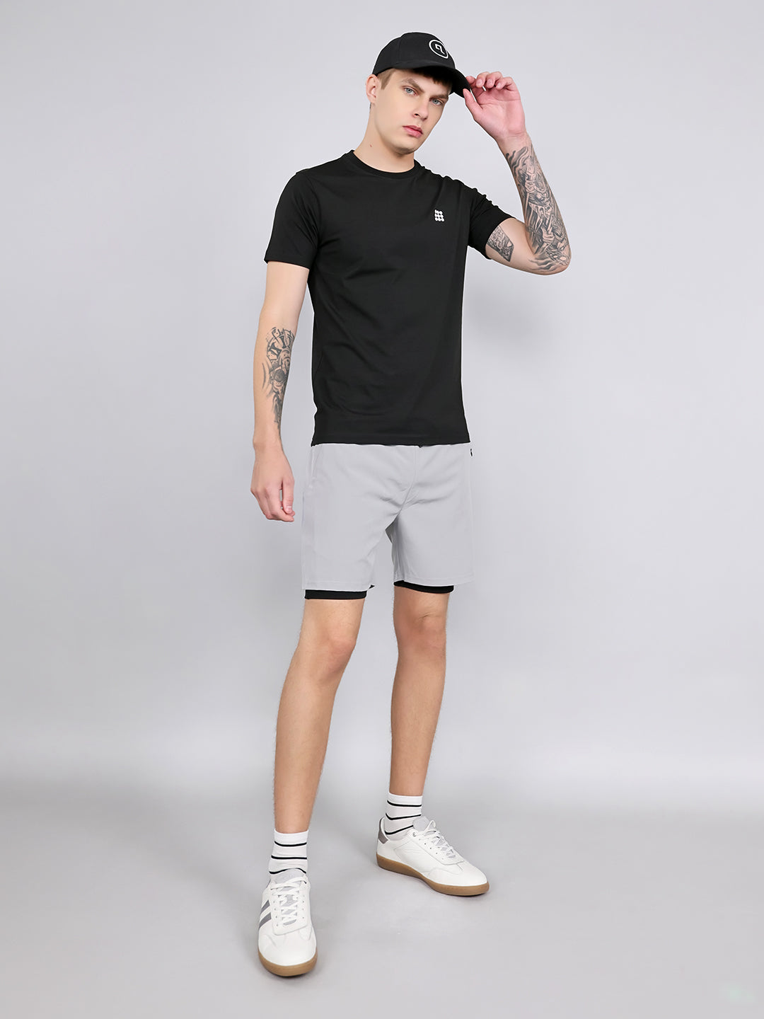 Rock.it Men Light Grey Solid Regular Fit Shorts