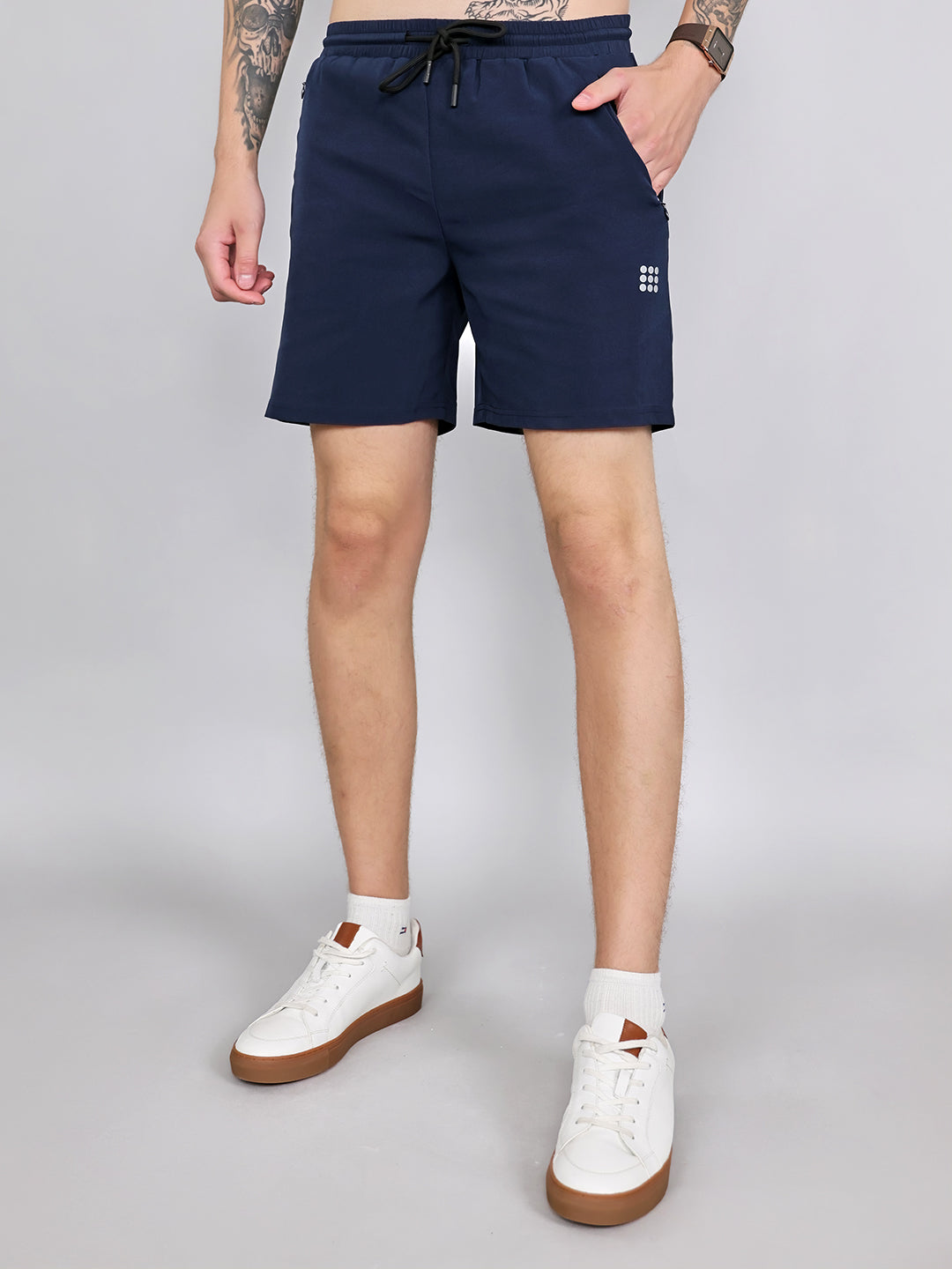 Rock.it Men Navy Blue Solid Regular Fit Shorts