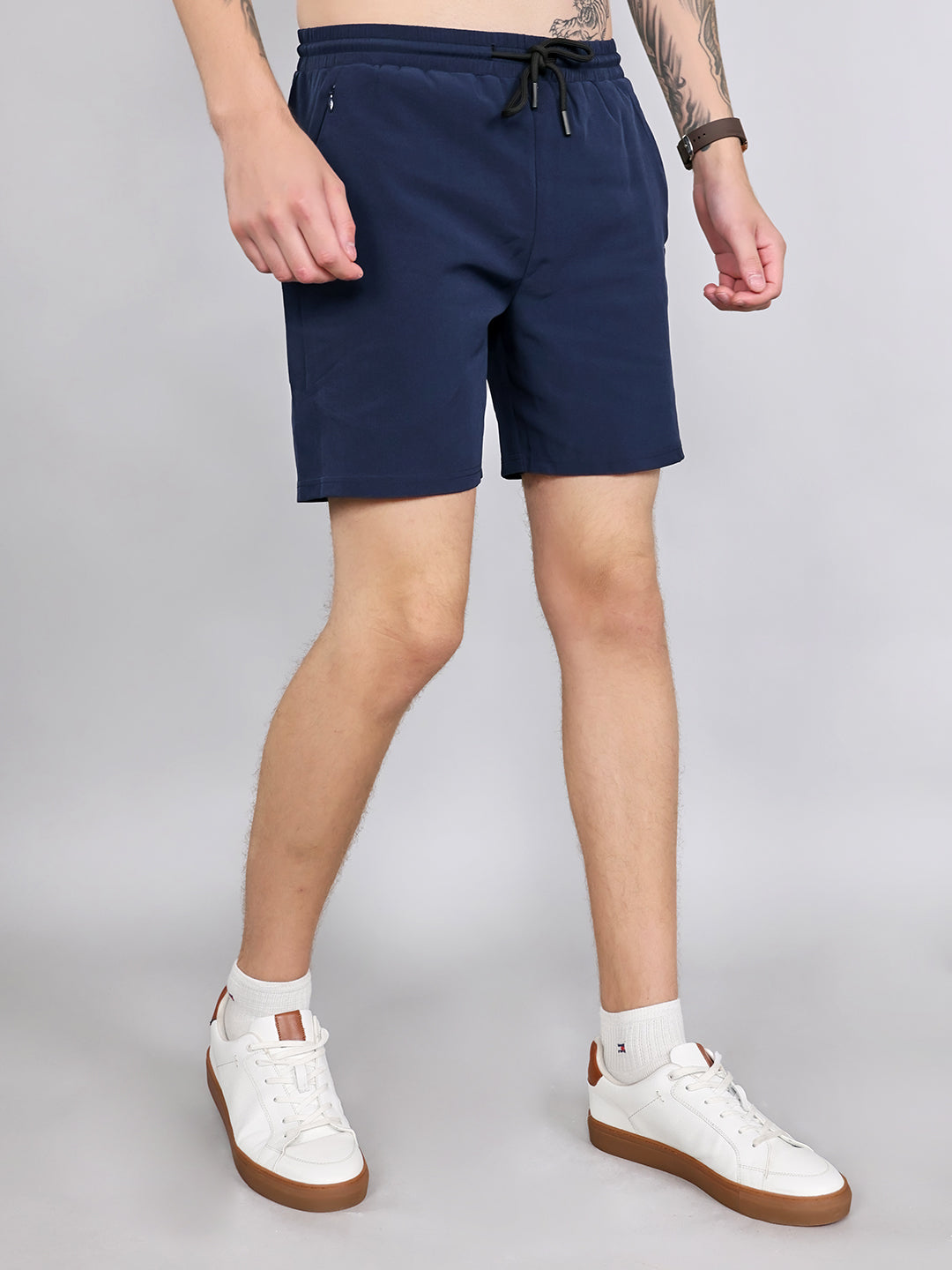 Rock.it Men Navy Blue Solid Regular Fit Shorts