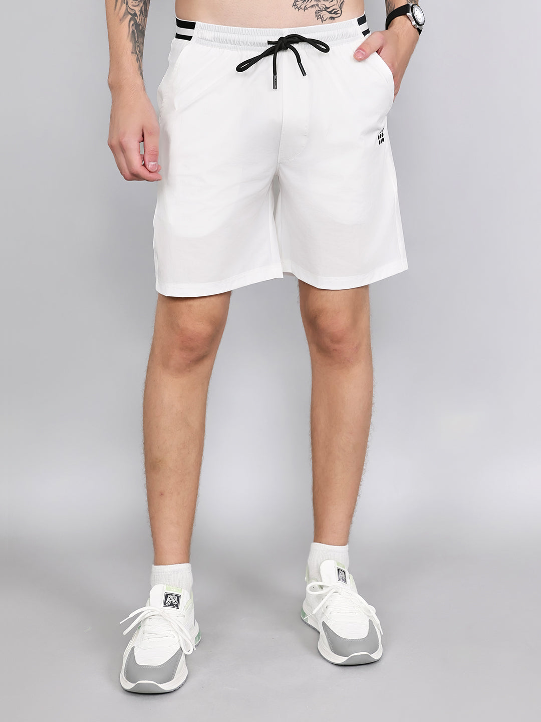 Rock.it Men Off White Solid Regular Fit Shorts
