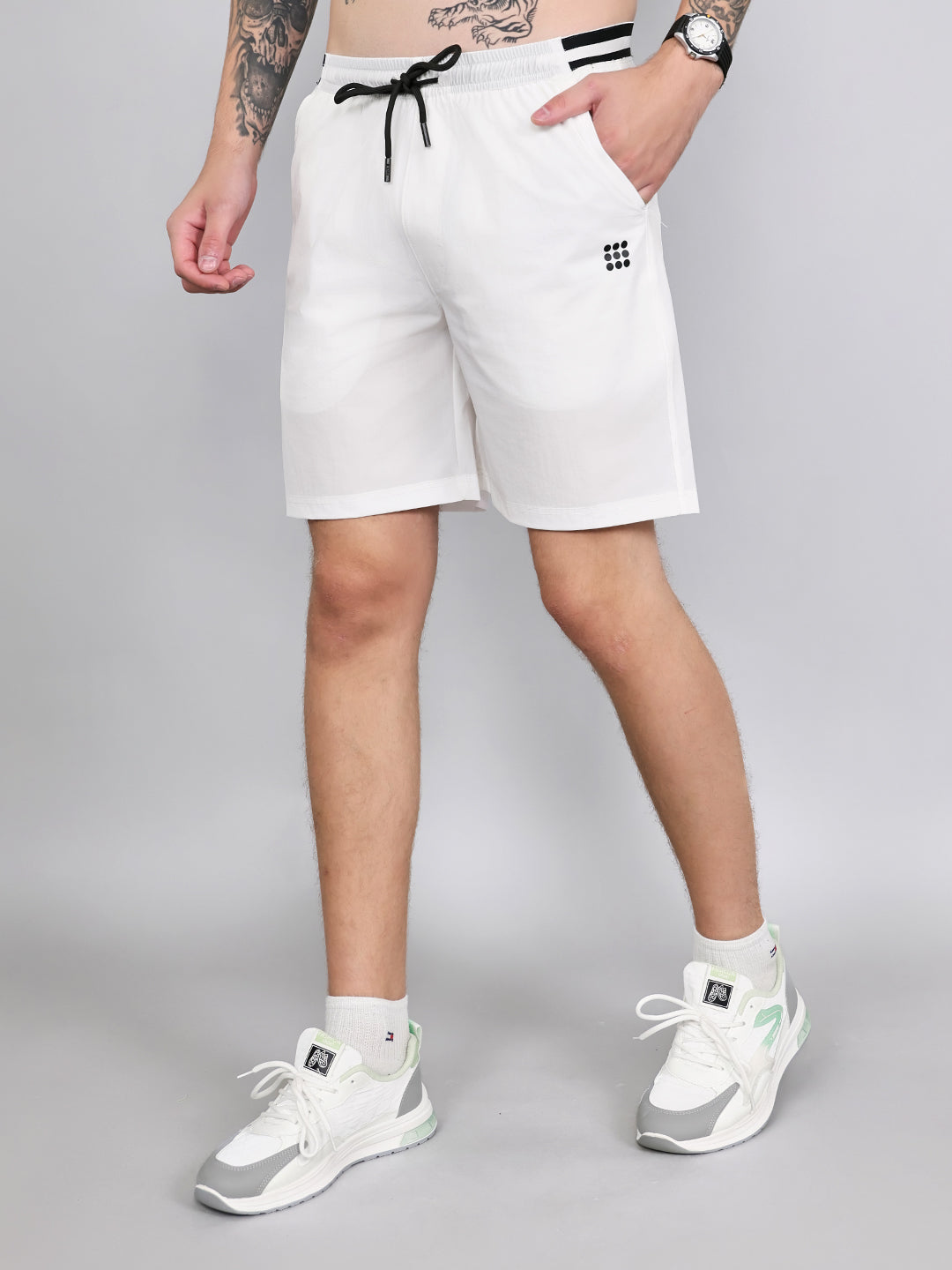 Rock.it Men Off White Solid Regular Fit Shorts