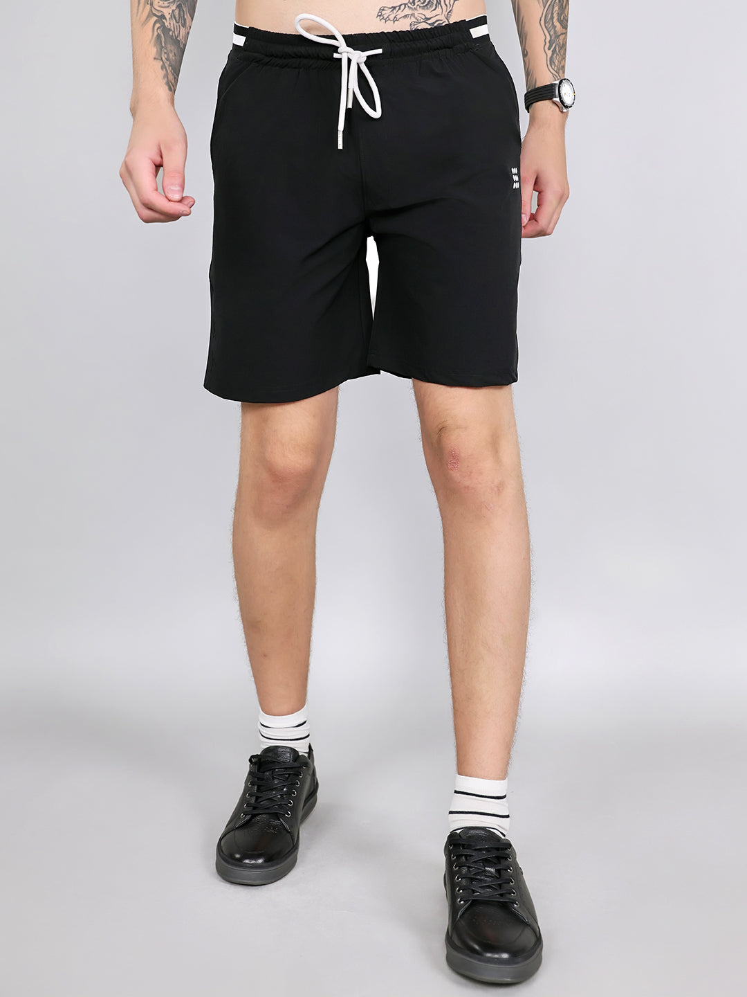 Rock.it Men Black Solid Regular Fit Shorts