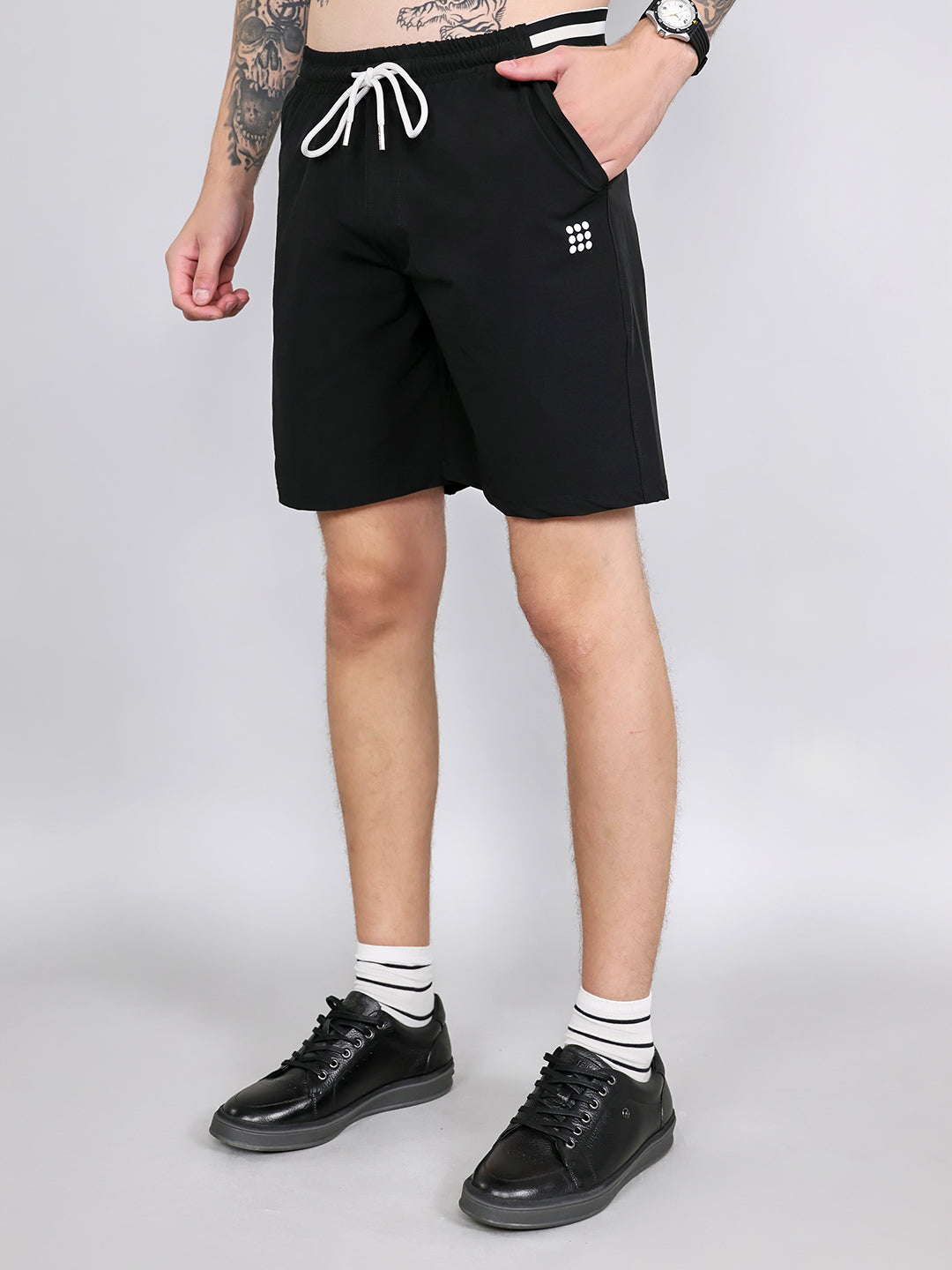 Rock.it Men Black Solid Regular Fit Shorts