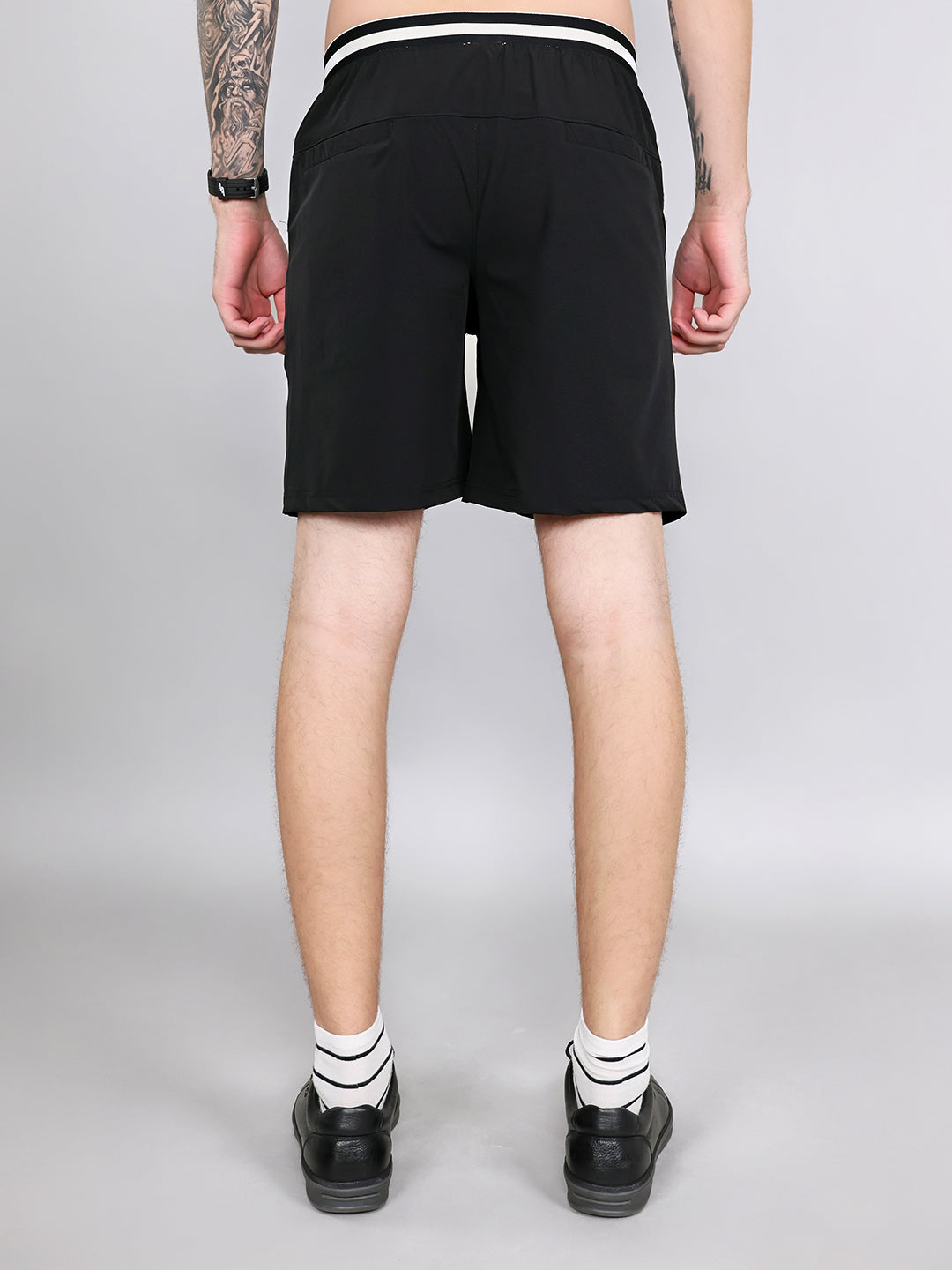 Rock.it Men Black Solid Regular Fit Shorts