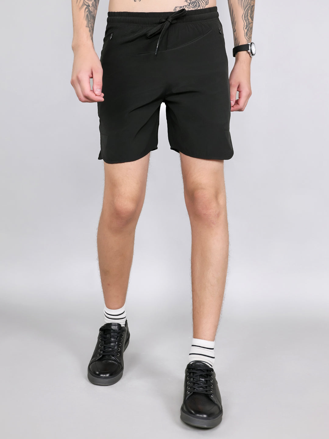 Rock.it Men Black Solid Regular Fit Shorts
