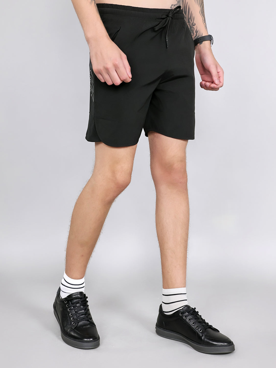 Rock.it Men Black Solid Regular Fit Shorts